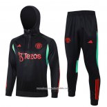 Sweatshirt Tracksuit Manchester United 2023-2024 Kid Black and Red