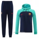 Hooded Tracksuit Barcelona 2022-2023 Green and Blue