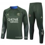 Sweatshirt Tracksuit Paris Saint-Germain Jordan 2023-2024 Kid Green